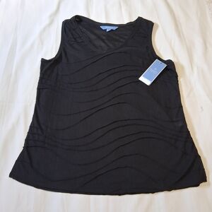 Simply Vera Vera Wang Women's Black Sleeveless Top L/XL Sheer NWT C4